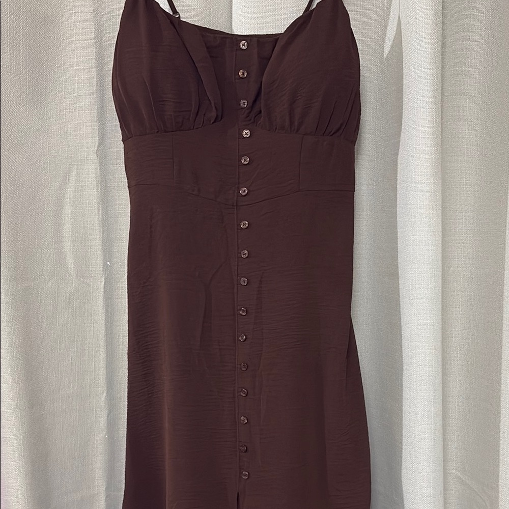 No Boundaries Brown High Low Dress